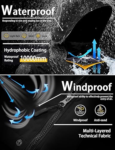 Miniatura 4 de GEMYSE Chaqueta de nieve impermeable 3 en 1 para hombre abrigo de invierno aislado