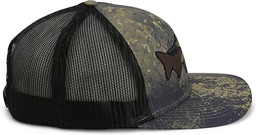 Vista 7 de Paramount Outdoors Sunset Trout Fishing Hat Mountain Fish Silhouette Performance Outdoor Hat with Comfort Snapback Negro