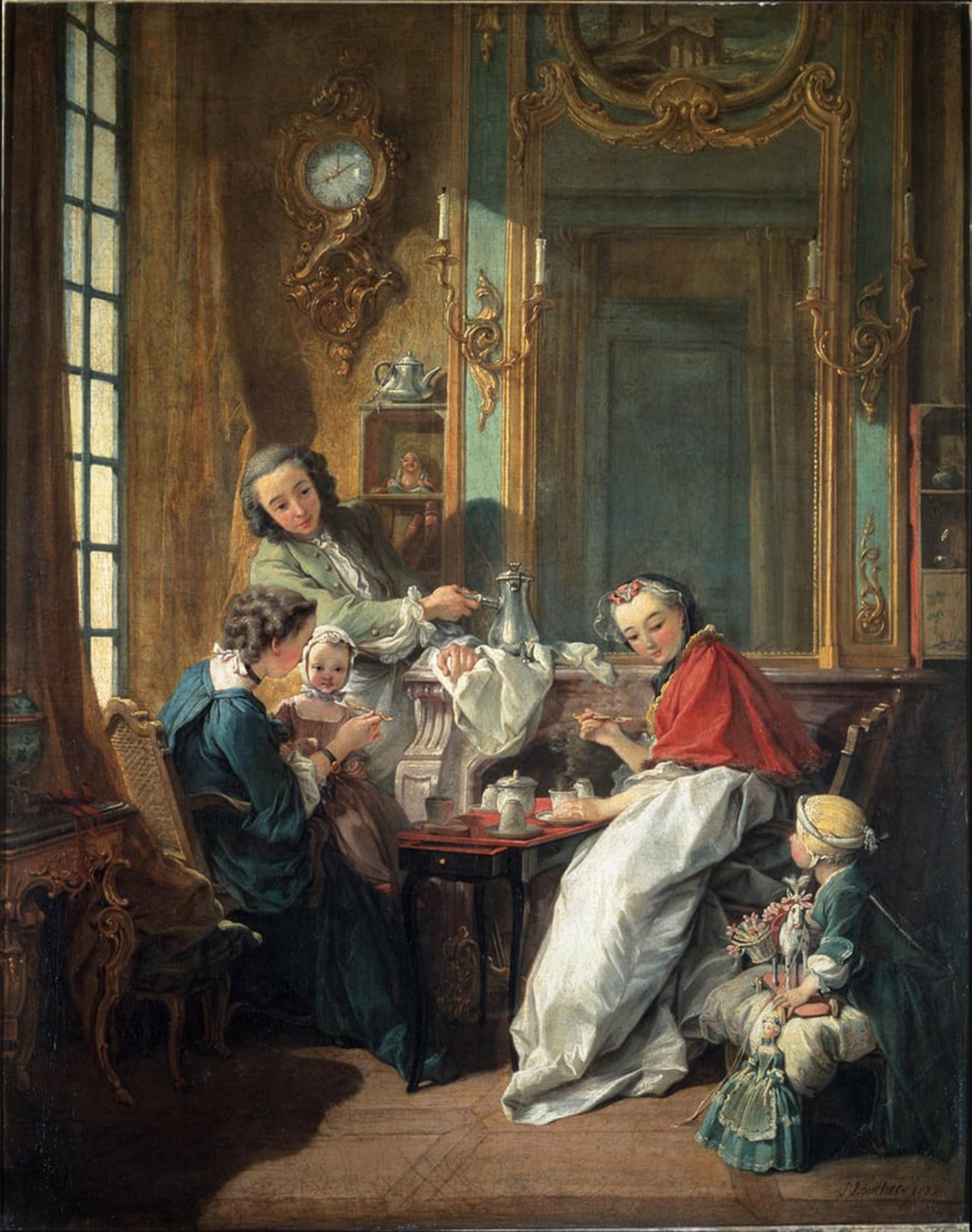RZHRHJES Vintage Picture Wall Picture Painting Print Poster Lunch Scene in a bourgeois interior by François Boucher Abstract Wall Art Painting for Home Decor 60x90cm