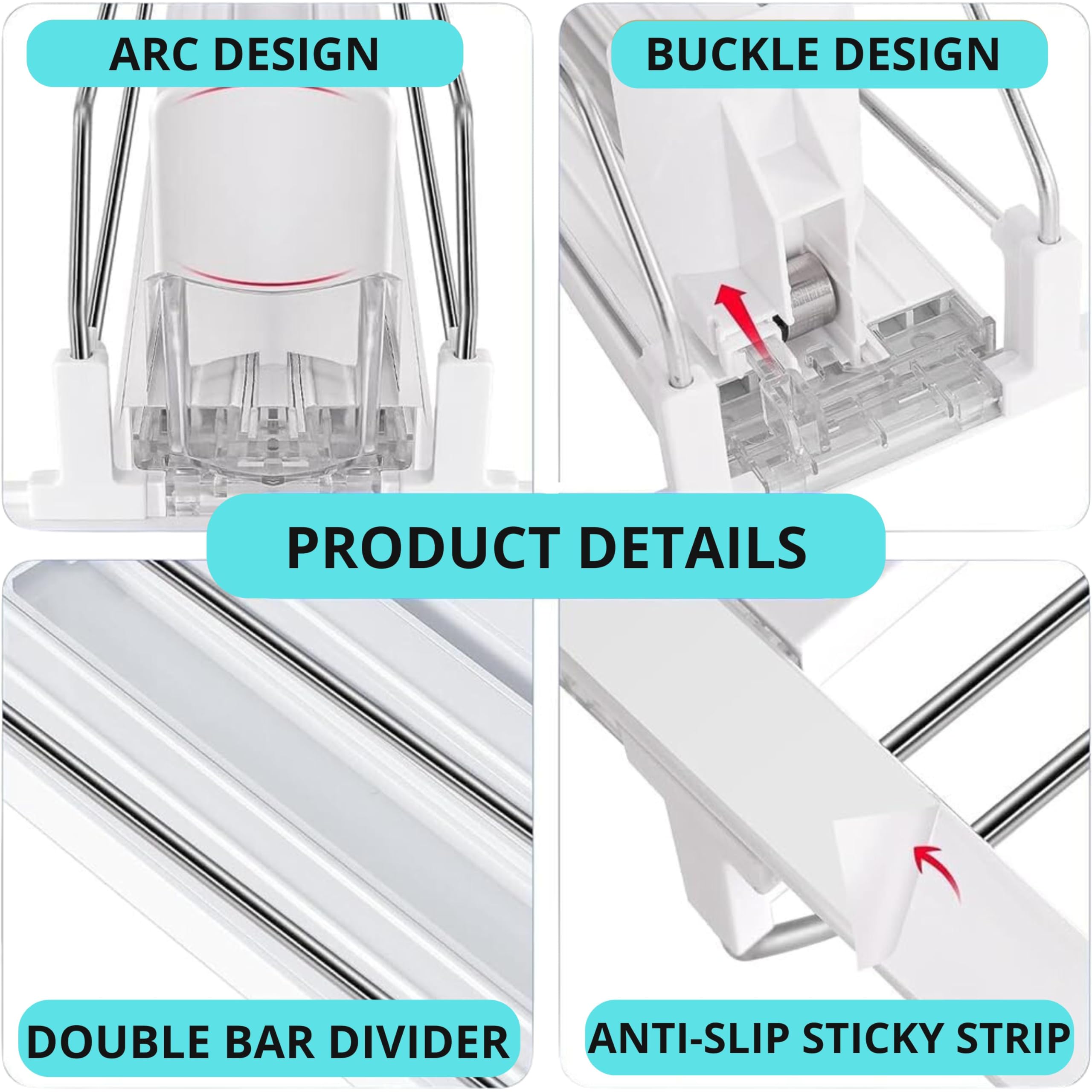 Organisateur Boissons Frigo AMZENTIALS Transparent - Magnétique Compact | Rangement Canettes & Bouteilles