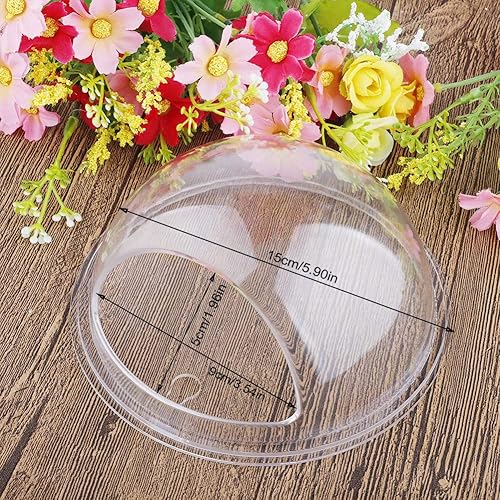 Miniatura 4 de Paquete de 2 peceras montados en la pared, 7.8 fl oz de acrílico transparente redondo, decoración de pared de peces de burbujas para colgar en la