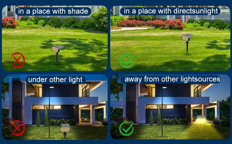 Image of Solar Spot Lights Outdoor, [4 Pack /7 Colors /37 LED] 2-in-1 Solar Landscape Spotlights, IP65 Waterproof Auto On /Off Solar Powered Security Lights for Yard Garden Pathway Walkway