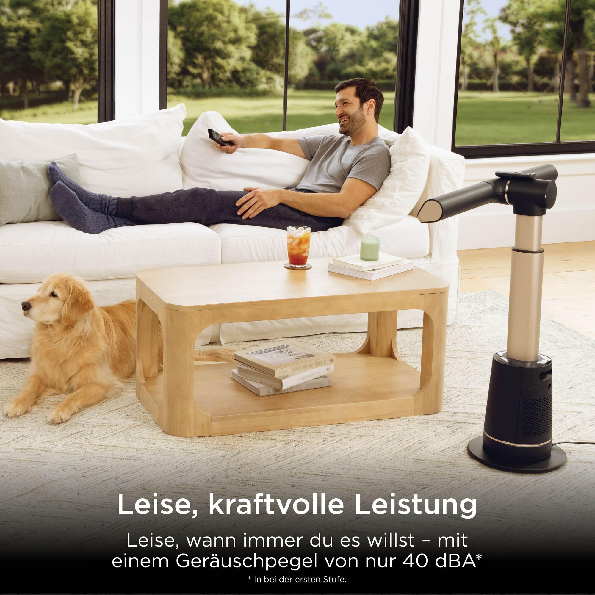 Shark TurboBlade Turmventilator, leise, Hochgeschwindigkeitssystem, Luftzirkulation bis 20 Meter, 10 Geschwindigkeiten, 180° Oszillation, Fernbedienung, Timer, Einfache Reinigung, Anthrazit TF200SEU