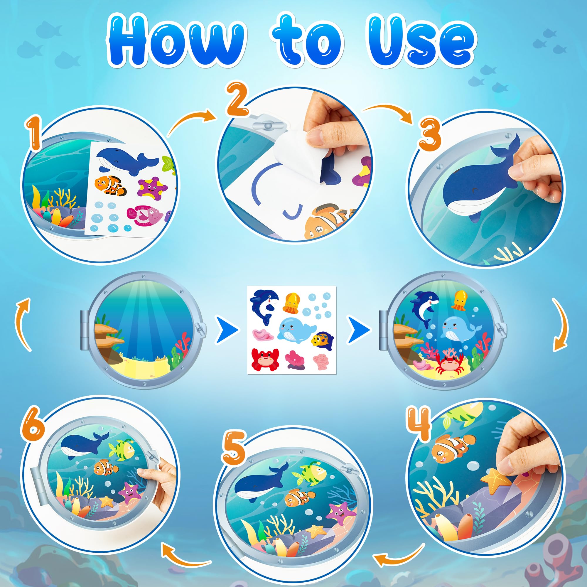 Snapklik.com : WATINC Sea Animal Scene Sticker Art Craft, Make Your Own ...
