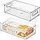 mDesign Wide Plastic Kitchen Storage Container Bins with Handles -Organization in Pantry, Cabinet, Refrigerator or Freez