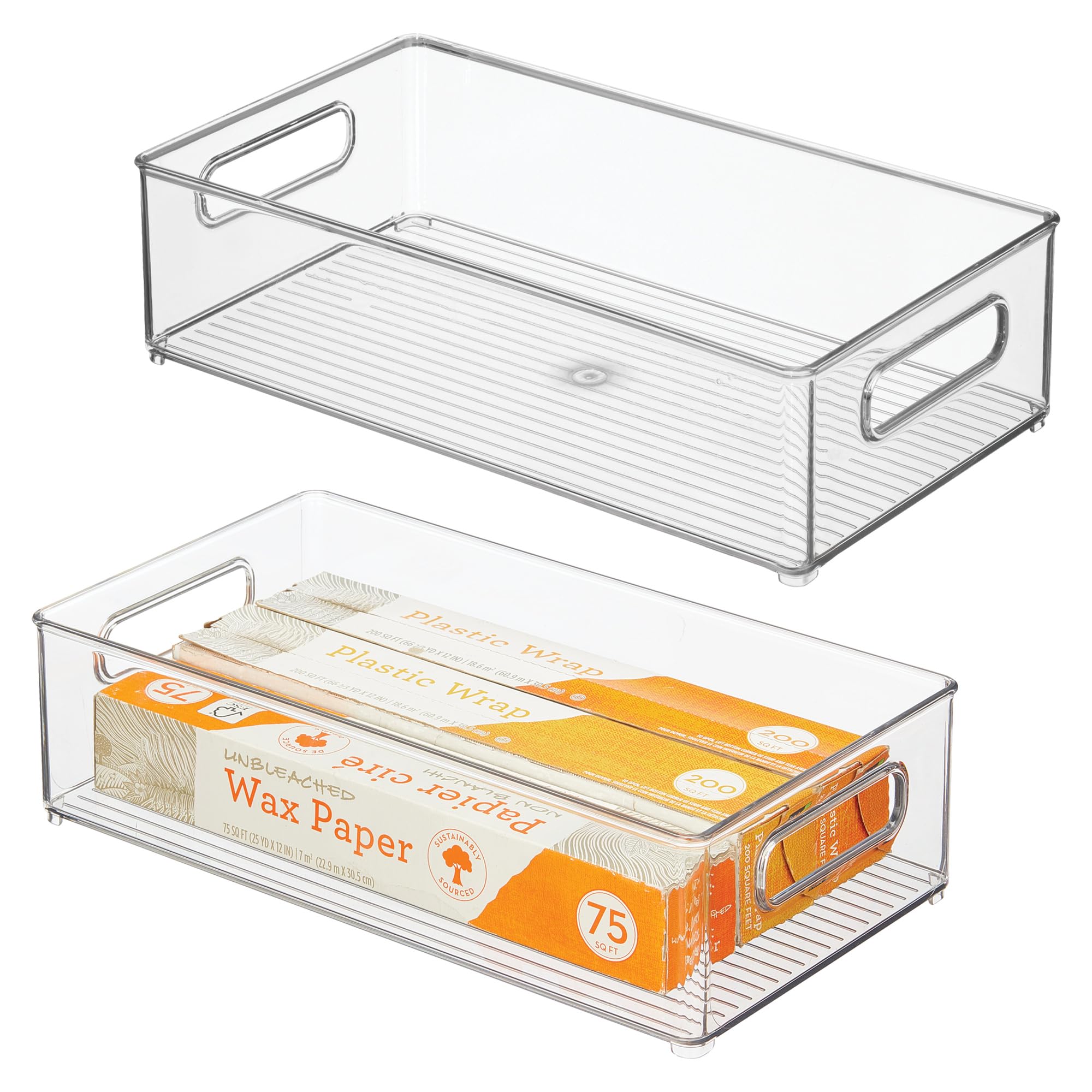 iDesign 70530M2EU Organizer Containers, Set of 2, 36.83 x 20.32 x 10.16 cm