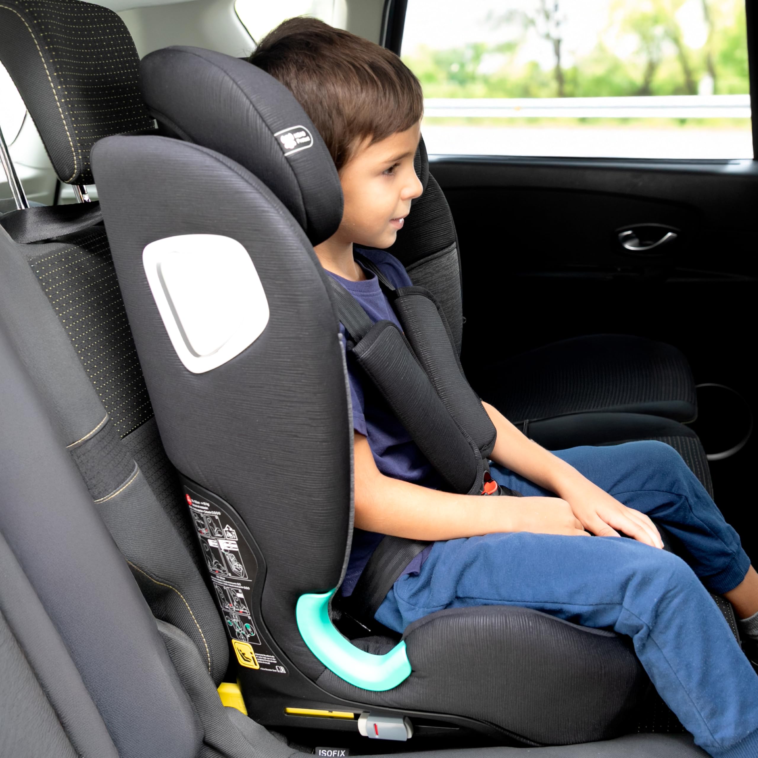 Toral Alzador Coche Niño con Isofix - Silla Coche Grupo 1 2 3 i-Size - Desde 76-150 cm - Silla Coche Bebe - Elevador coche niño y niña - Silla bebe coche Modelo Jerez Negro