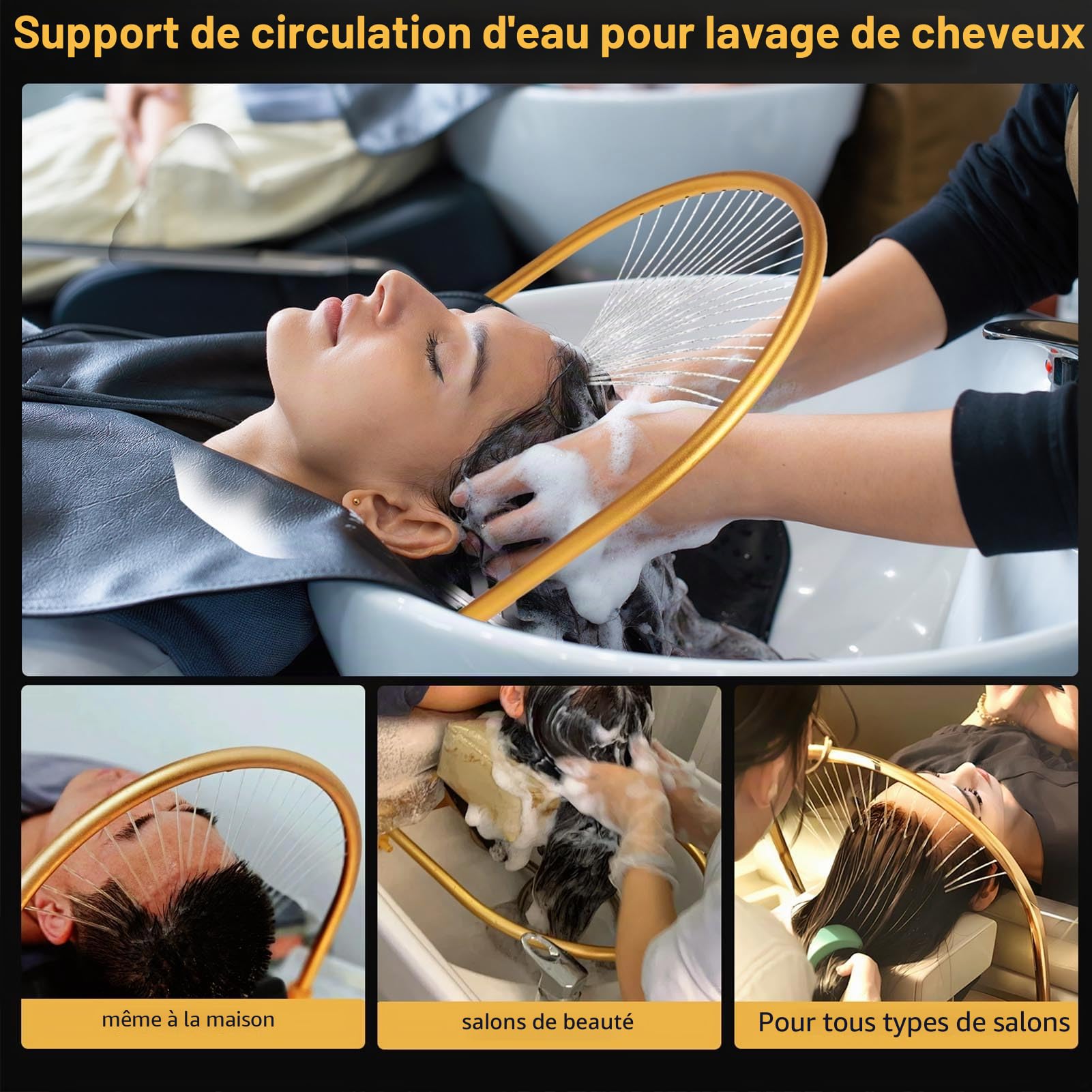 Équipement de Spa de Tête, Cascade Circulaire, Soins Capillaires, Massage pour la Relaxation du Cuir Chevelu avec Réglage de l'angle à 180 °, pour Salon de beauté à Domicile