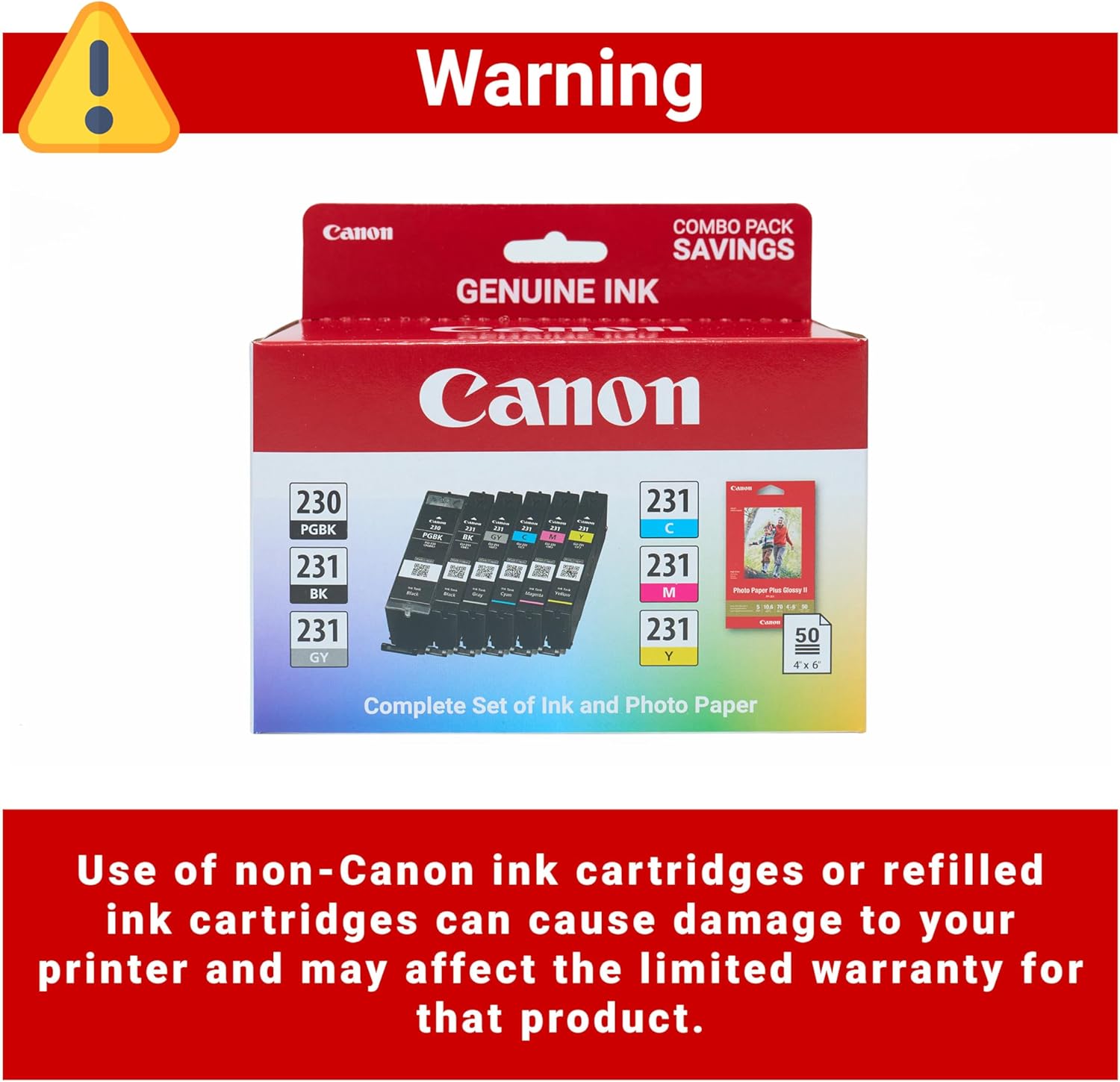 Canon PGI-230/CLI-231 Ink Combo Pack, Compatible with PIXMA TS8820 Wireless Printers