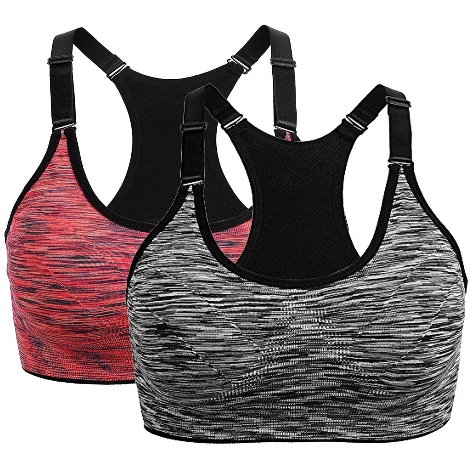 Sports Bra for Women High Yoga Running Seamless Gym Tank Top Fitness Vest Pack of 2, m, XL