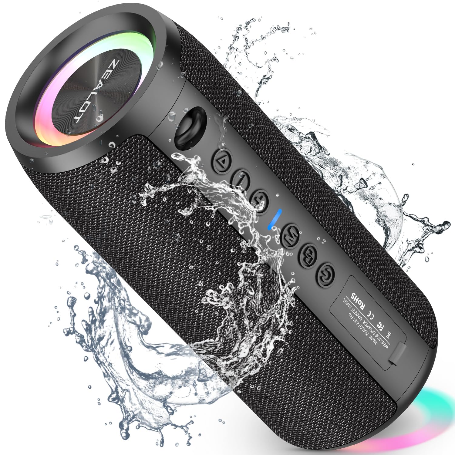 ZEALOT Enceinte Portable Bluetooth avec lumière LED, Basses stéréo puissantes de 40W, Batterie 5200mAh, Micro SD/TF, IPX6, Haut-Parleur Bluetooth pour Voyages, Fêtes, Extérieur, Cadeaux, Noir - Les Beatles, Paul McCartney, John Lennon, RIngo Starr, George Harrison ZEALOT Enceinte Portable Bluetooth avec lumière LED, Basses stéréo puissantes de 40W, Batterie 5200mAh, Micro SD/TF, IPX6, Haut-Parleur Bluetooth pour Voyages, Fêtes, Extérieur, Cadeaux, Noir