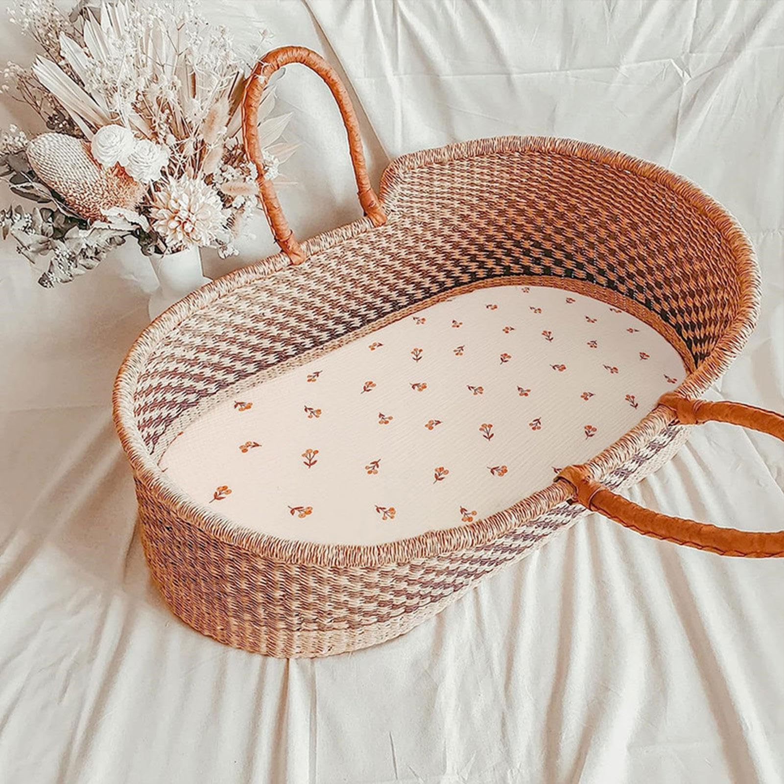 1/6 lenzuola per culla per bambini e bambine, in garza neutra, comodi lenzuolo con angoli per culla per ragazzi e ragazze, 82 x 42,9 x 9,9 cm