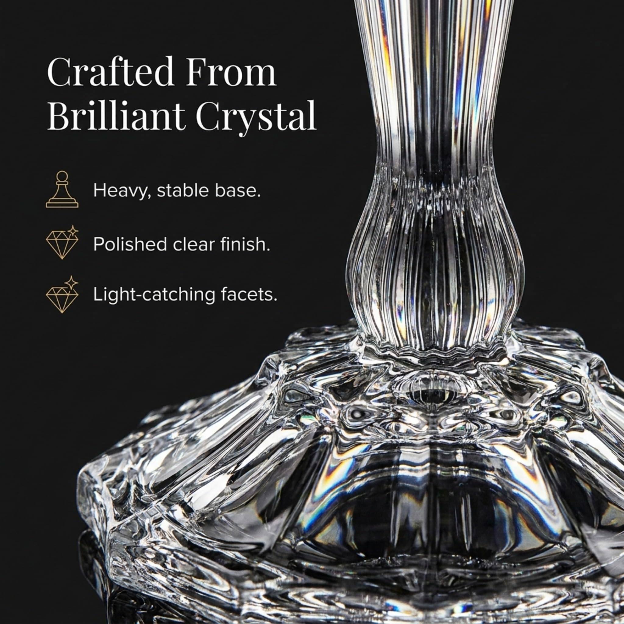 Amazon.com: Godinger Candlestick Set of 2, Crystal Candlesticks, 7