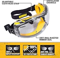 Vista 4 de DEWALT Taladro de martillo rotativo MAX XR de 20 V, mango en D, 1 pulgada, solo herramienta con gafas de seguridad (DCH133B y DPG82-11C)