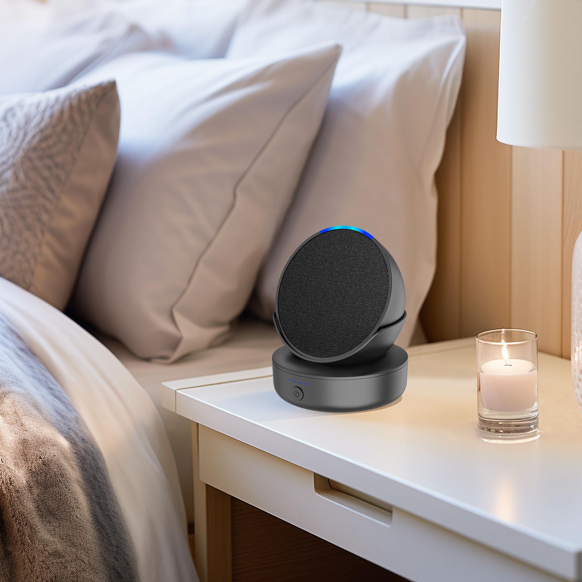 PlusAcc Batteria per POP – Batteria portatile, per soggiorno, cucina, camera da letto, esterno (senza altoparlante) (nero)
