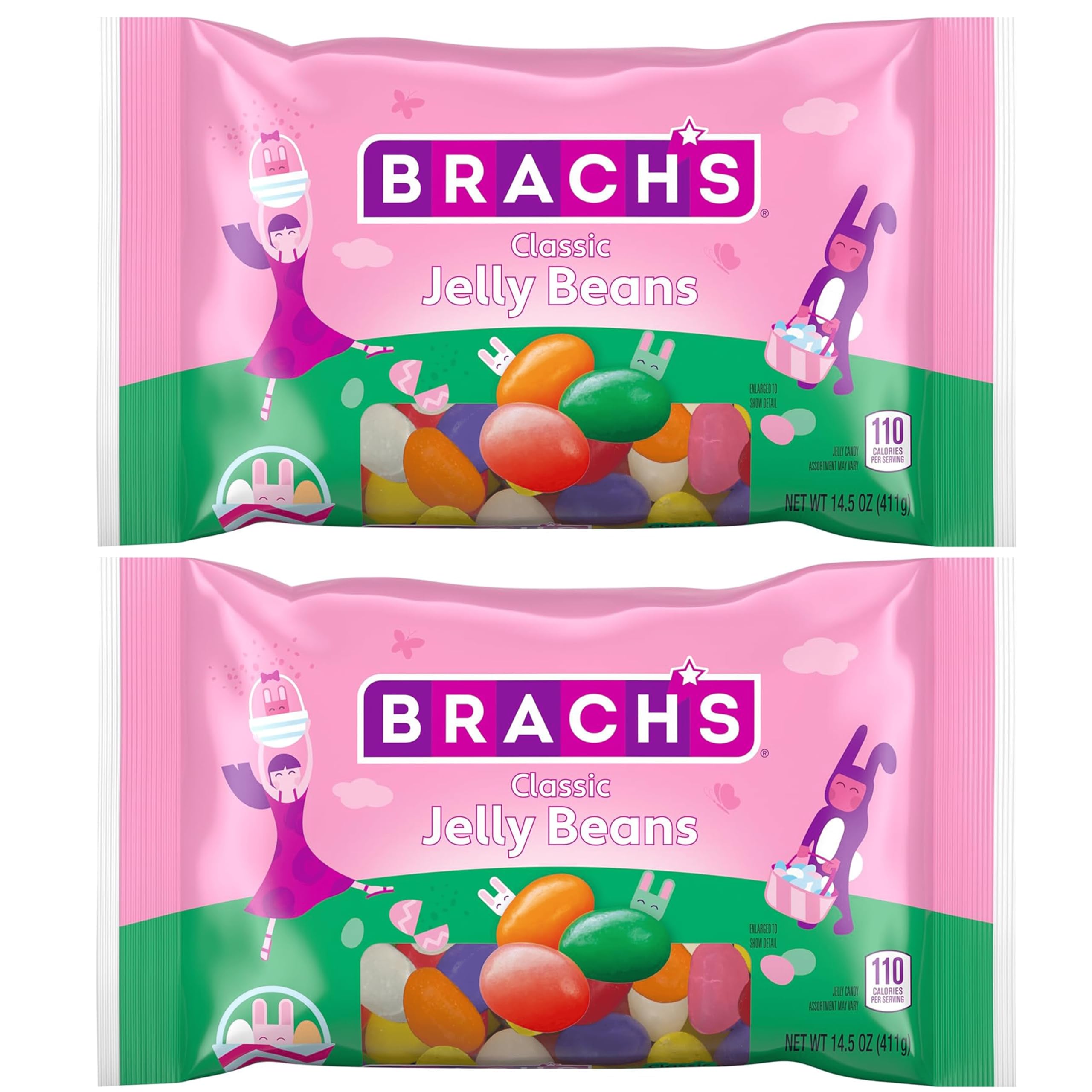 Classic Jelly Beans, Easter Hunt Candy, Assorted Fruit Flavors, Pack of 2-14.5oz Bags