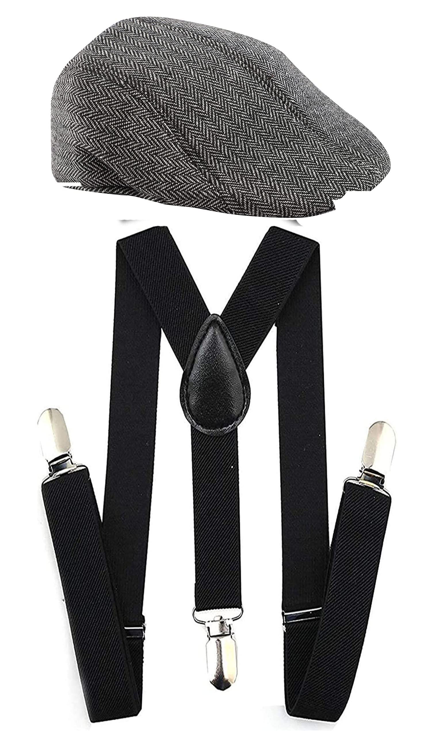 RR DESIGNY-Back Suspender with Newsboy Cap/Golf Cap - Peaky Blinder
