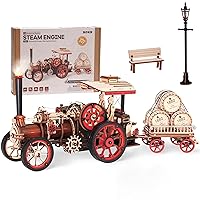 ROKR Puzzle 3D Legno Auto Modellismo da Costruire Adulti, Kit Modello di Locomotiva