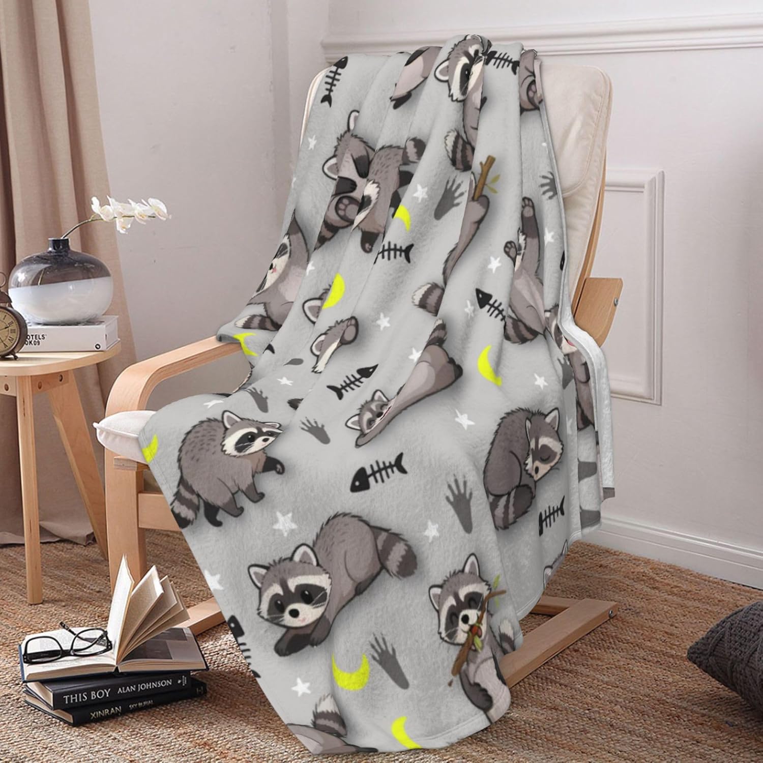 Raccoon Blanket Raccoons Throw Blanket Raccoon Lovers Gifts Soft Fluffy Animal Print Plush Throw for Bedroom Sofa Couch Travel Camping Christmas Birthday Gifts for Women Men Kid 50"x40" - Image 2