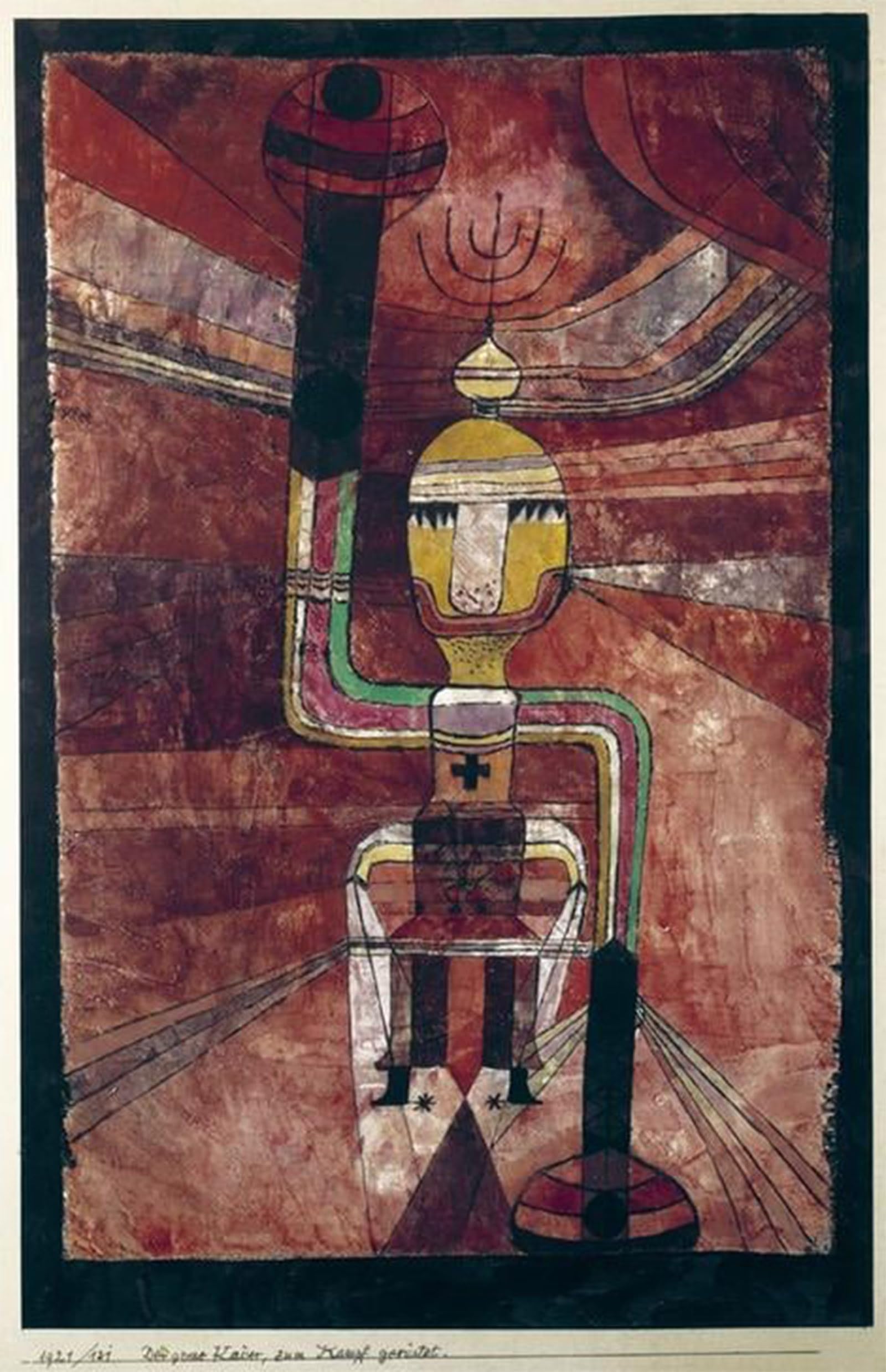 SERENDIPITP Retro Picture Poster Wall Art Pictures Painting the Great Emperor Ready for Battle by Paul Klee Wall Art Canvas Print for Wall Decor 60x90cm