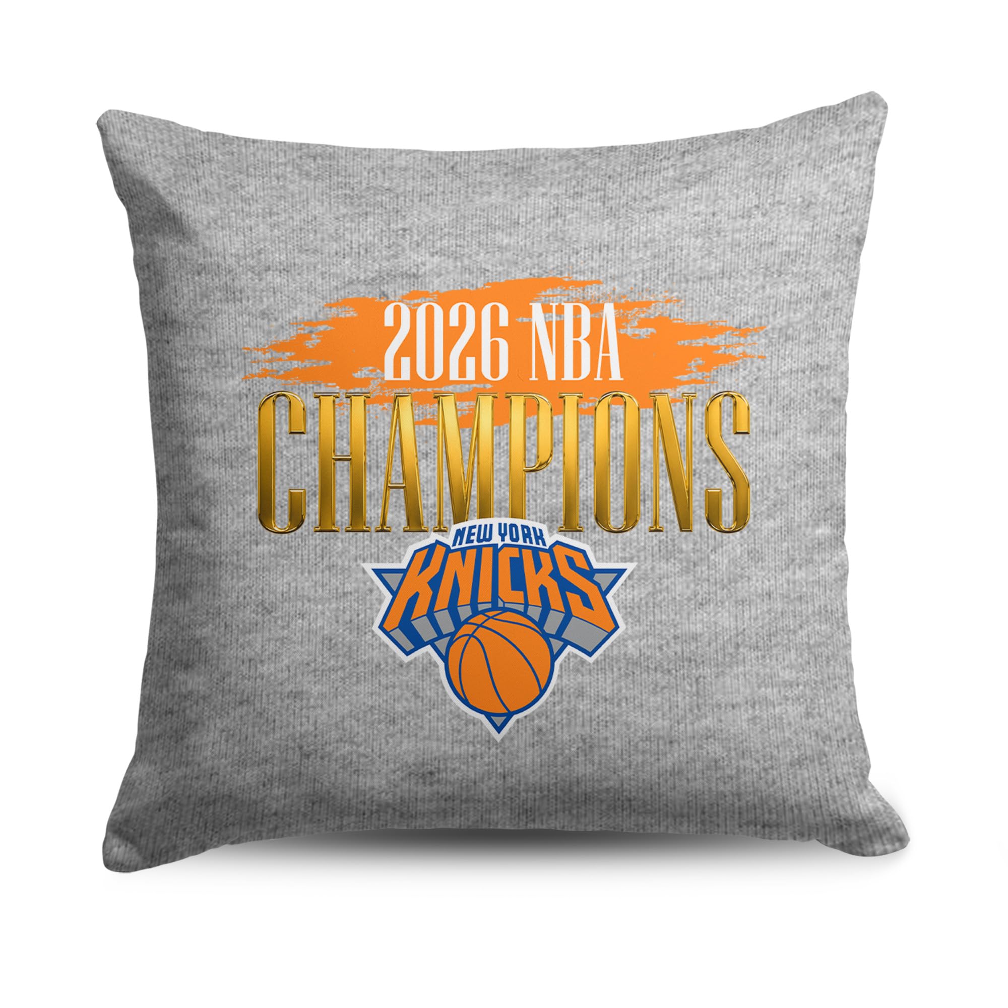 Northwest Gray New York Knicks 2026 Nba Champions Pinnacle Sweatshirt Pillow 16X16 Inches
