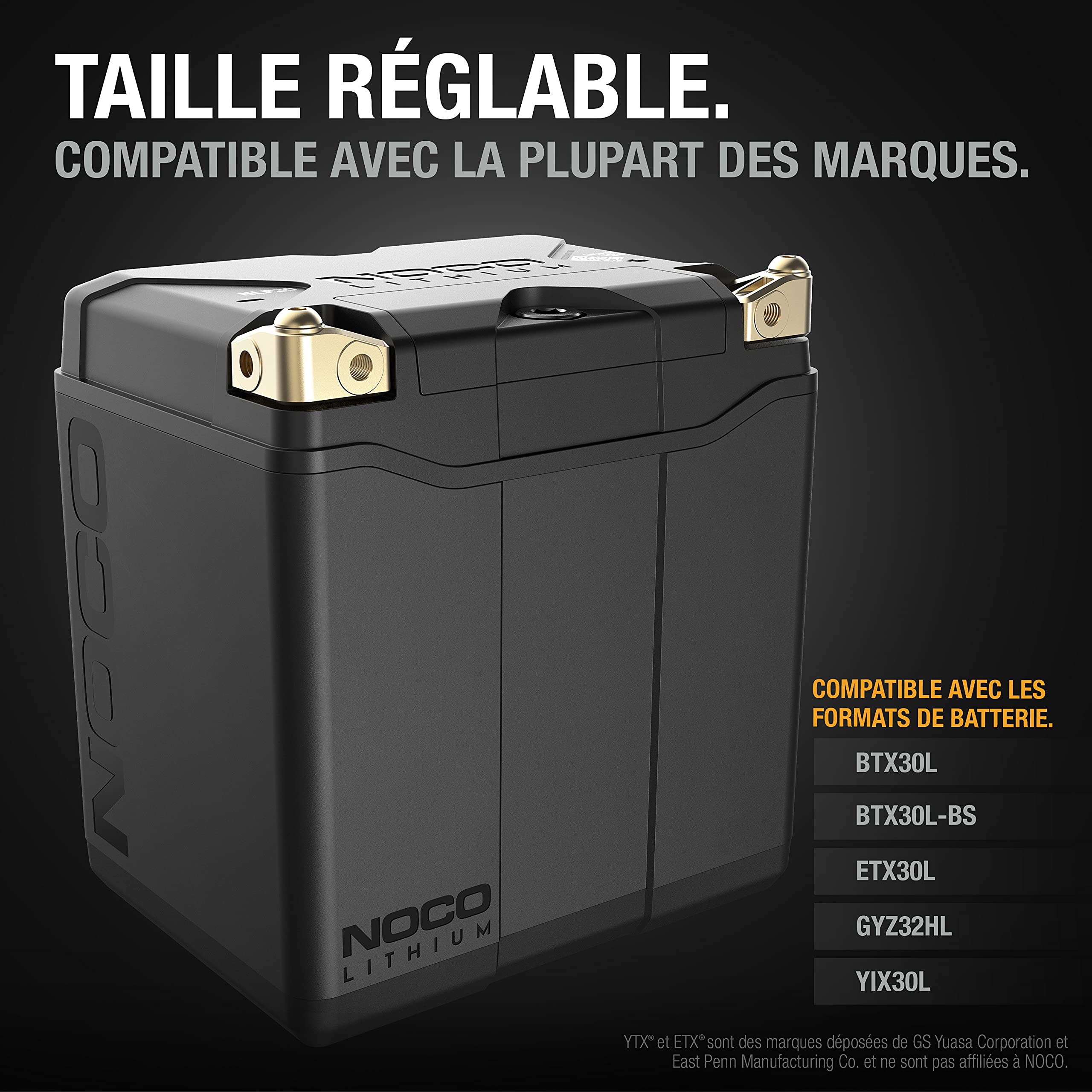 NOCO Lithium NLP30, Groupe 30, Batterie de Moto 700A, Batterie au Lithium 12V 8Ah avec BMS Dynamique pour Motos, Quad et Scooters