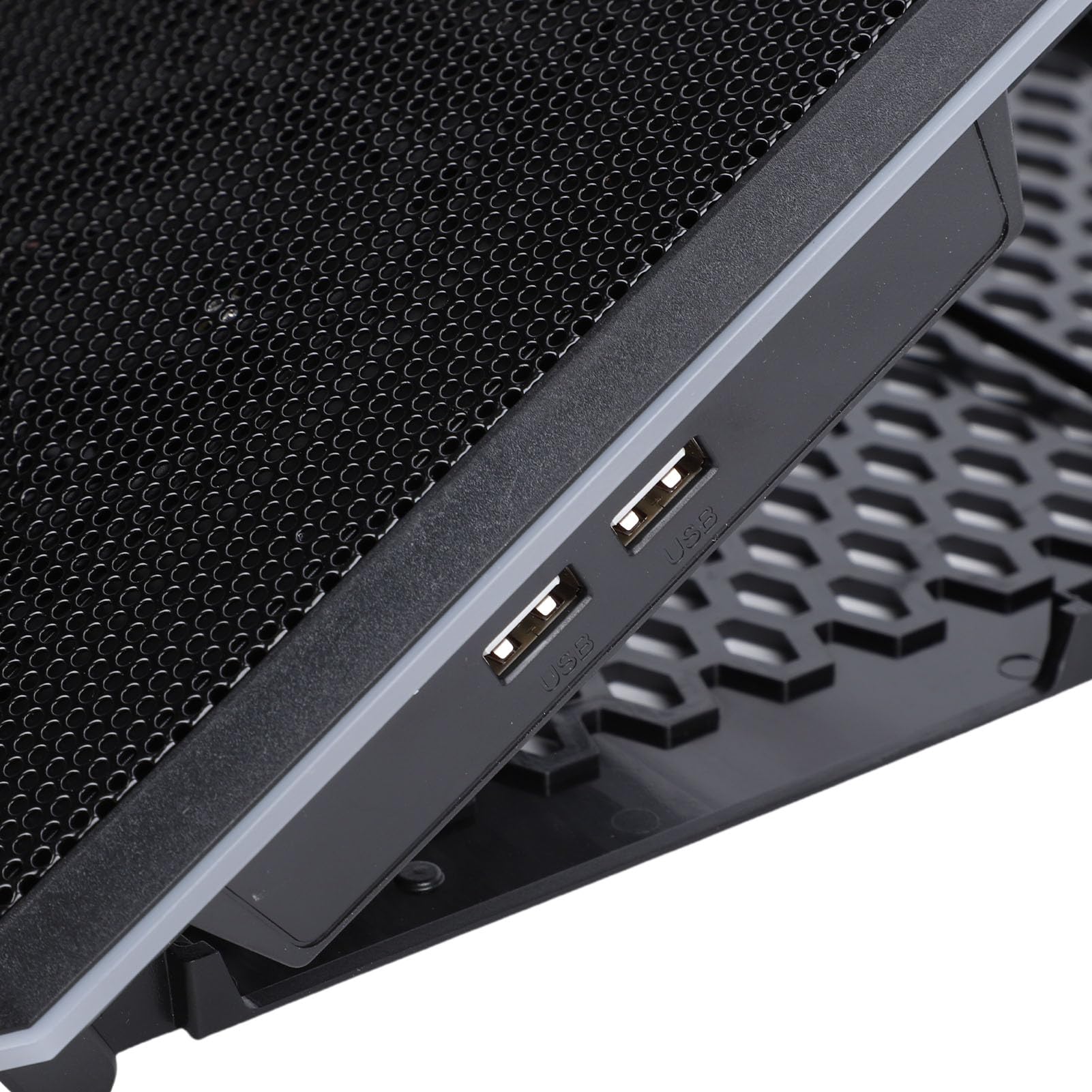 Podkładka Chłodząca do Laptopa, 10 Trybów Oświetlenia RGB, Ergonomiczna Konstrukcja, 8-stopniowa Regulacja Wysokości, Dwa Porty USB, do Laptopów o Przekątnej 12–19 Cali, Obsługuje Stojak na