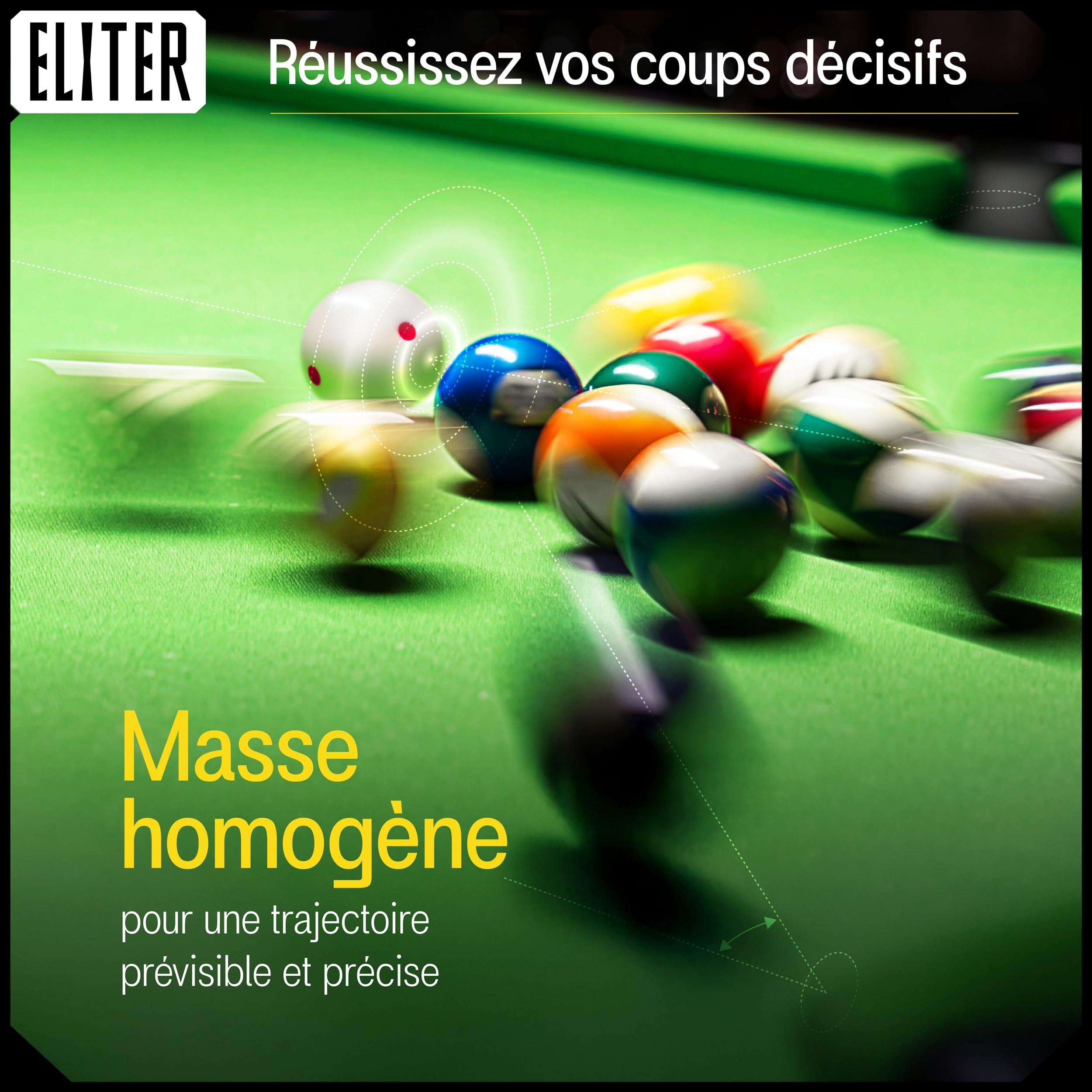Boules de Billard Noires – Ensemble 16 Boules de Billard Américain en Résine Phénolique 5A, 2-1/4 Pouces (57,2 mm) & Poids Réglementaire, avec Boule Blanche pour Table de Billard
