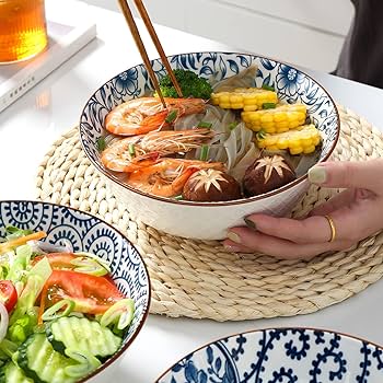 Amazon.com | YALONG Ramen Bowls Set of 4, 40 Oz Pho Bowls – 8 Inch