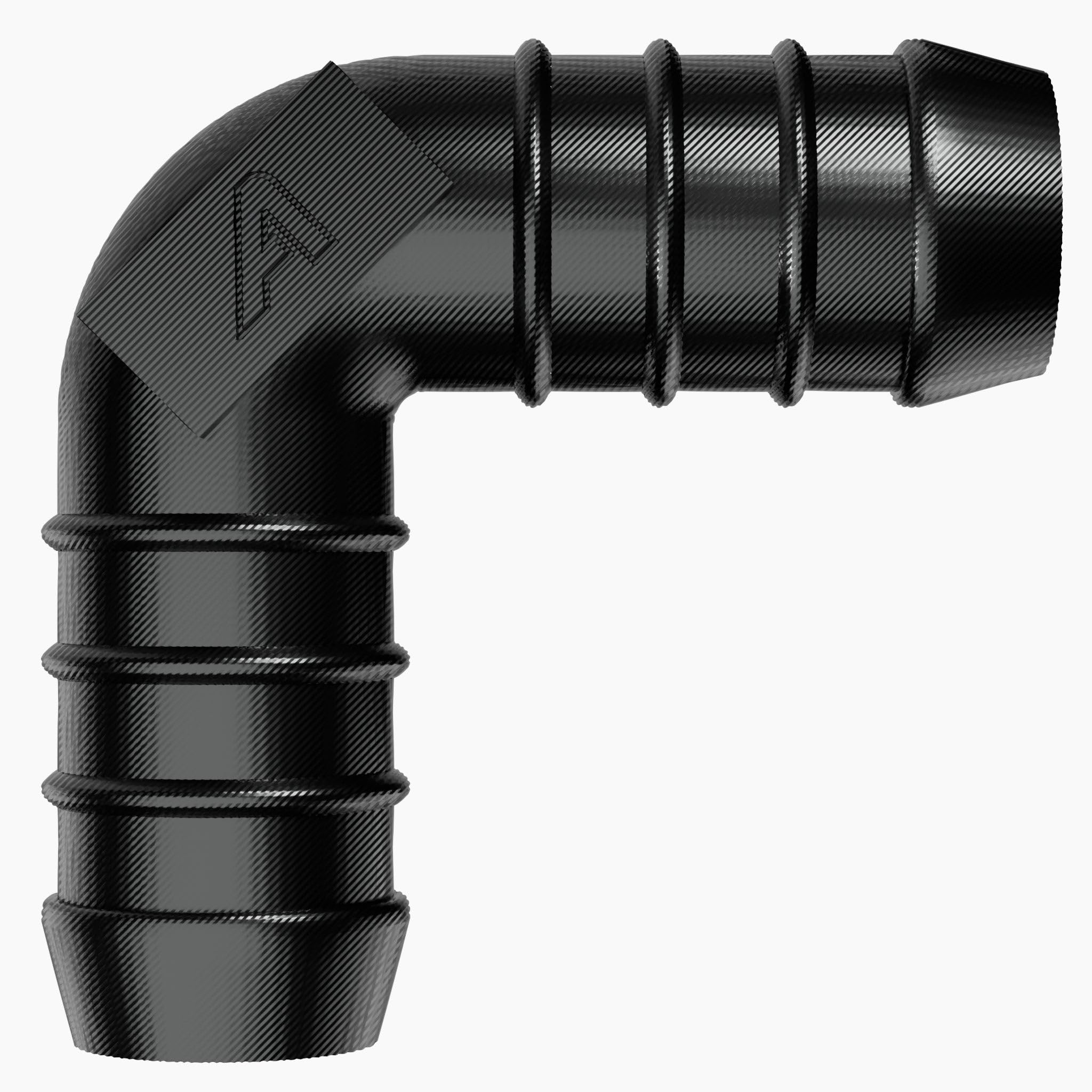 55mm 90 Degree Barbed Plastic Hose Elbow Joiner Connector Black