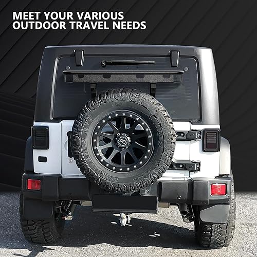 Miniatura 2 de Cesta de carga trasera para Jeep Wrangler JK en portón trasero de equipo original compatible con Jeep Wrangler JK y JKU Unlimited 2007-2018 de 24