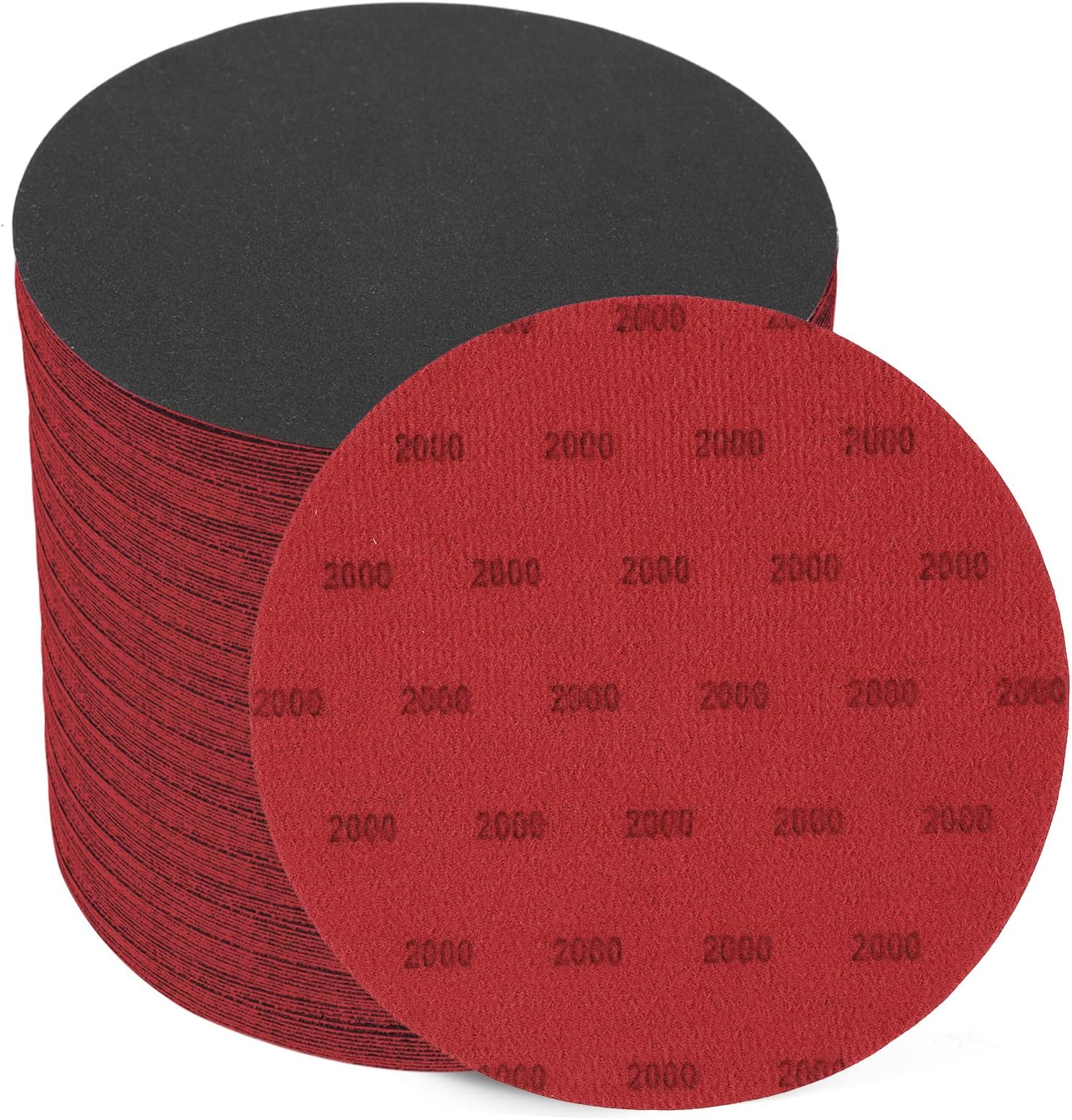 6 Inch 2000 Grit Sanding Disc, GOH DODD 25 Pieces Wet Dry Sandpaper Hook and Loop Sanding Pads Silicon Carbide Sand Paper for Random Orbital Sander Auto Metal Glass Resin Wood Polishing Sanding