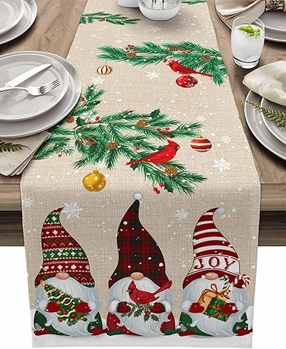 Camino de mesa de Feliz Navidad, mesa de fiesta de Navidad de 13 x 70 pulgadas, decoración de mesa, bufanda de mesa para invierno, Navidad,