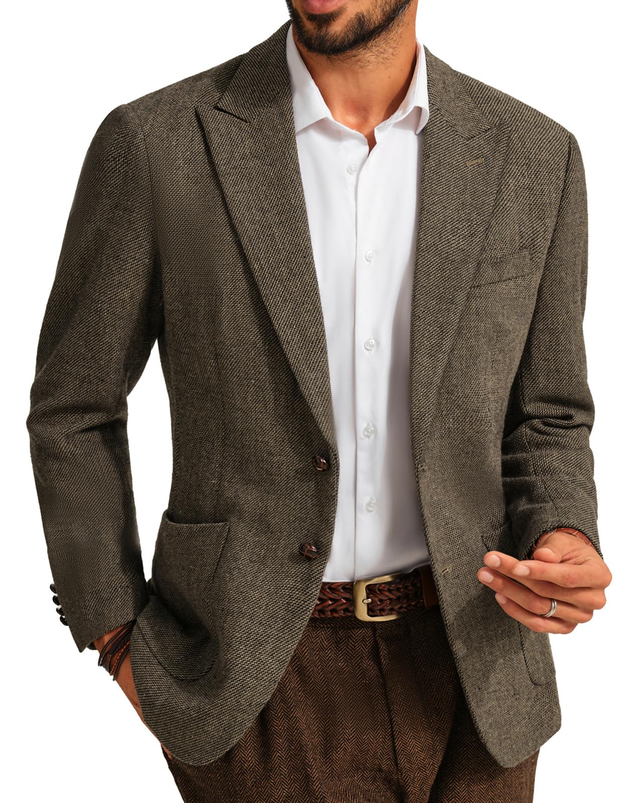 PJ PAUL JONES Sakko - Giacca da uomo sportiva, vestibilità normale, in lana Tweed British Blazer, stile moderno, per uomo