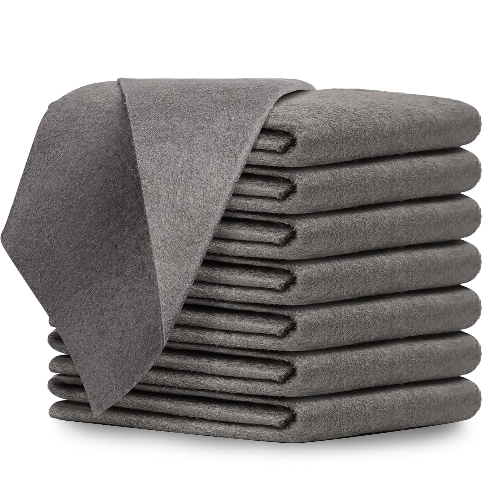 ZPQJV 8 Pieces Thickened Magic Cleaning Cloth, Thickened Microfiber Cleaning Cloths, Magic Glass Clean Cloth, Streak-Free for Car Washing, Mirror Polishing, Kitchen, Grey
