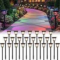 Vista 12 de CINOTON - Luces solares para caminos exteriores 2 en 1 con 4 modos de iluminación, luces LED impermeables IP65 con energía solar para pared, jardín