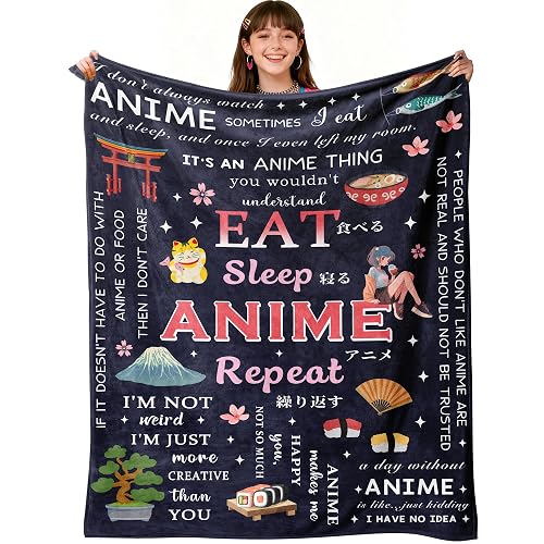 Anime Gifts for Men/Girls/Boys/Women/Him/Her, Kawaii Anime Blanket 60"X50", Unique Christmas/Valentines