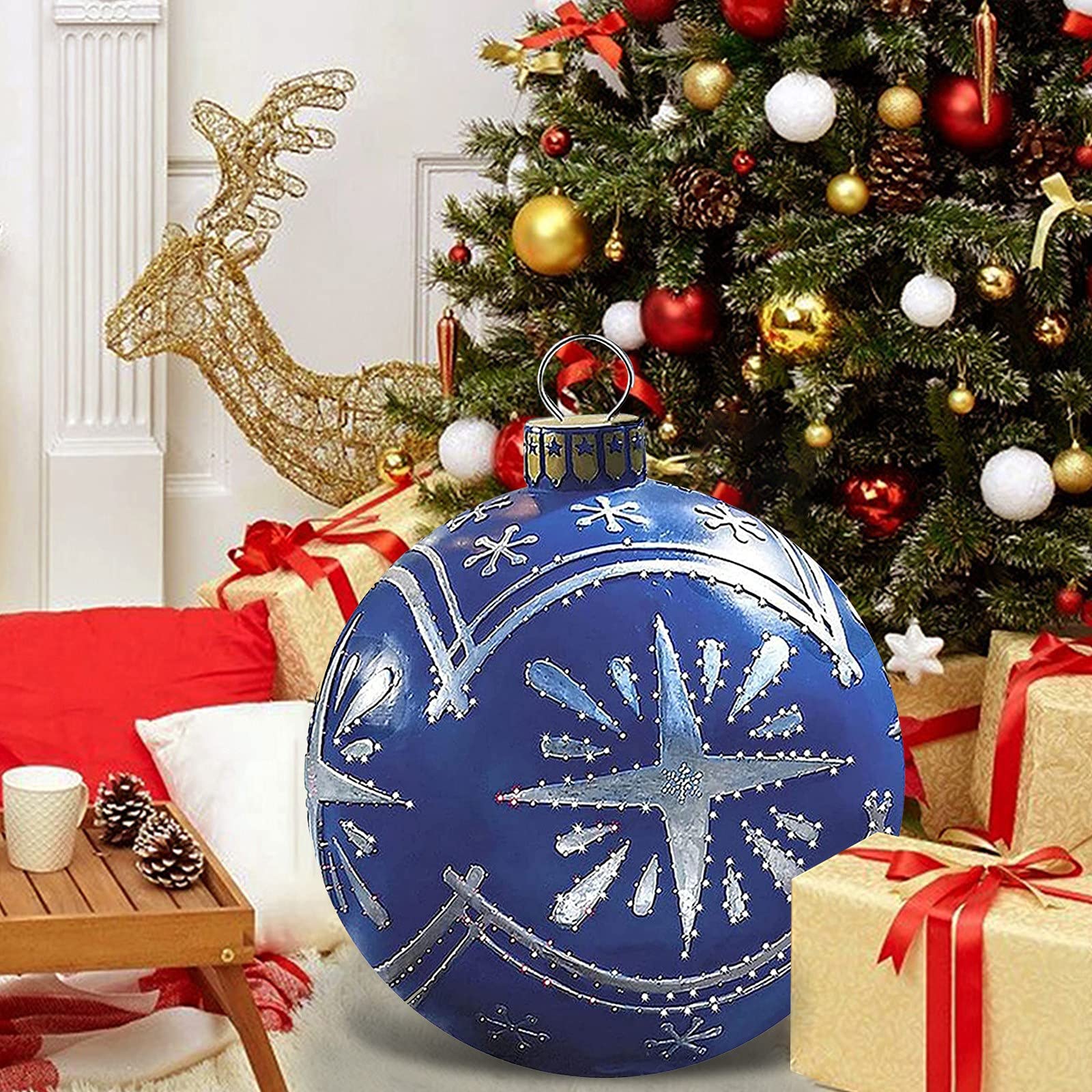 NRRN Aufblasbare Weihnachtskugel, dekoriert, riesige Weihnachtskugeln, Ornamente, aufblasbarer Weihnachtsbaumschmuck