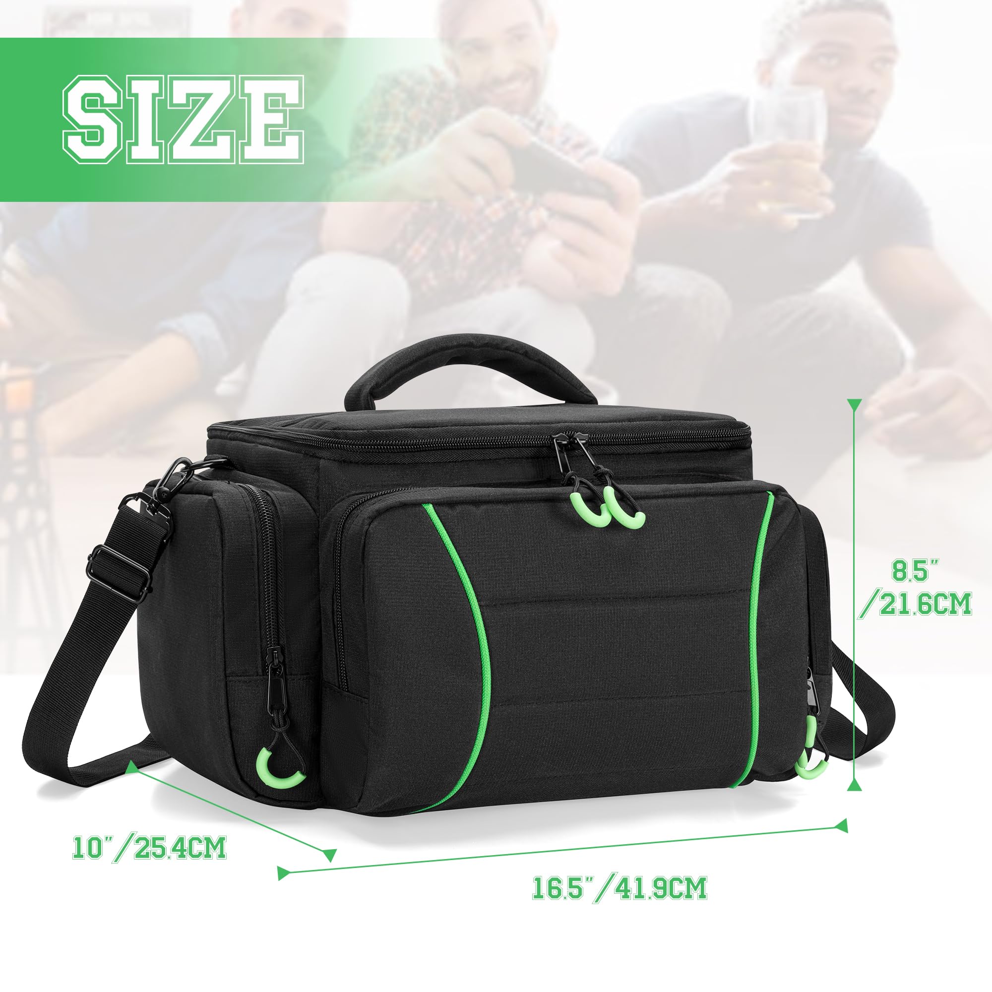 PGmoon Custodia per Console di Gioco Compatibile con Xbox Series X, Borsa Portatile con Abbastanza Spazio per Controller, Dischi, Cavi e Altro,Verde (Design Brevettato)