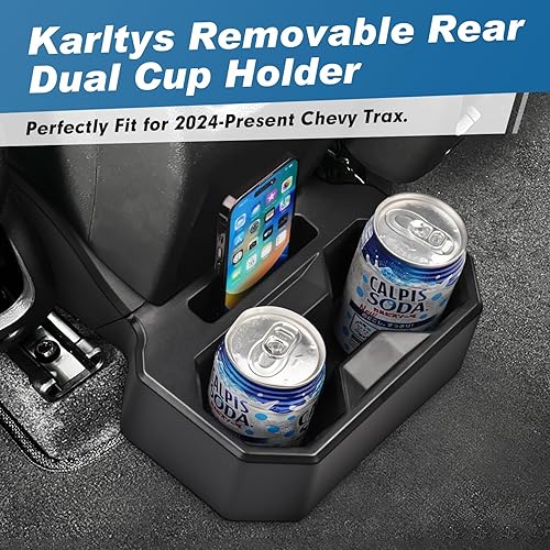 Miniatura 2 de Karltys Portavasos trasero fijable para Chevy Trax 2024 2025, soporte de doble taza para asiento trasero para Chevrolet Chevy Trax, accesorios