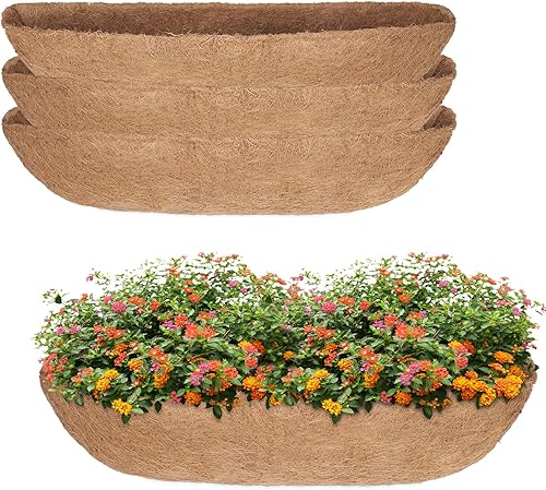 Miniatura 1 de 4 forros de coco para macetas de 36 pulgadas, revestimientos resistentes para ventanas, reemplazo perfecto para los viejos, 100% natural, fácil de