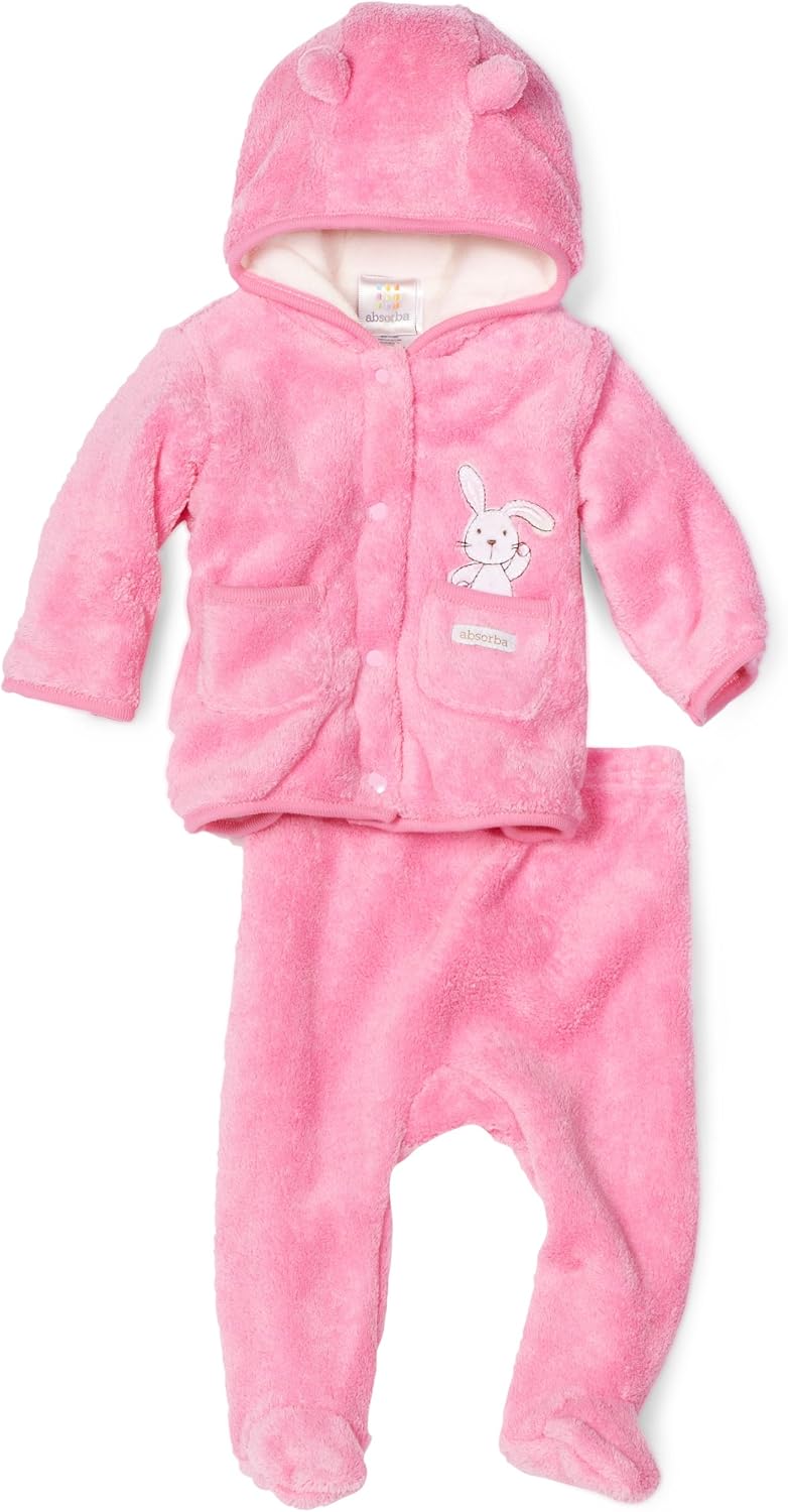 Absorba Baby Fuzzy Bunny Jacket and Pant Set