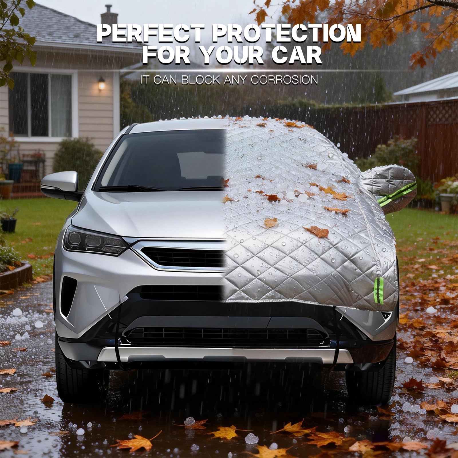 Telo Copriauto Antigrandine per Toyota Corolla Cross 2022-2026,Telo Antigrandine per Auto Ispessito,Telo Copriauto Da Esterno,Mezza Copertura per Macchina Impermeabile Antigrandine