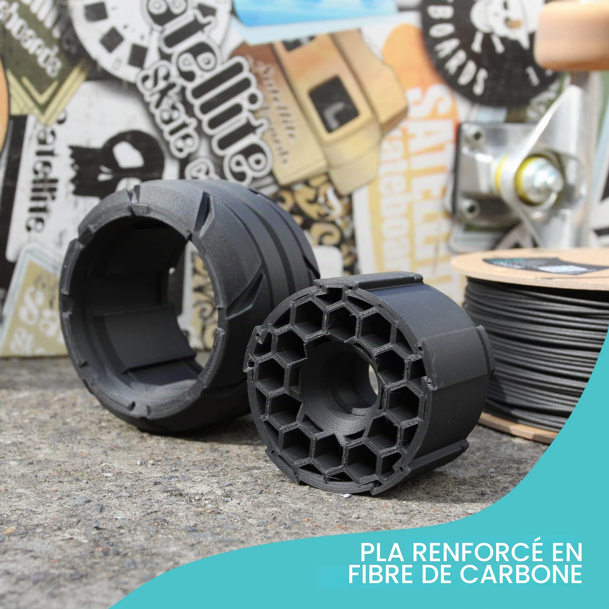 Polymaker PA10001 Filament PLA-CF Kohlefaserverstärkt 1.75mm 1000g noir PolyLite™ 1 pc(s)