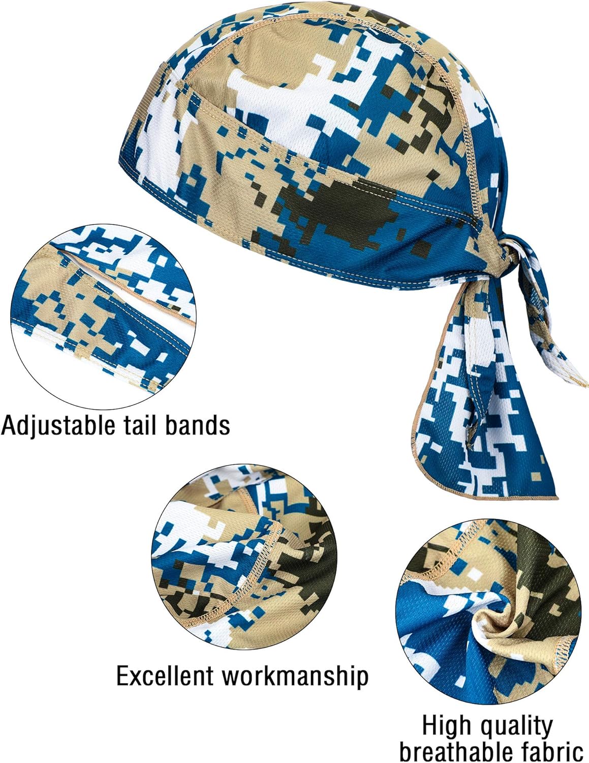 Miniatura 3 de 6 gorras de cráneo para hombre que absorbe el sudor, gorro para casco de cráneo, gorro transpirable para ciclismo, para mujeres y hombres,