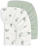Susurration Muslin Crib Sheets 100% Cotton Baby Crib Sheets Fitted Standard Crib Mattress, Soft & Breathable Baby Sheets for Baby Girls Boys (Little Berry)
