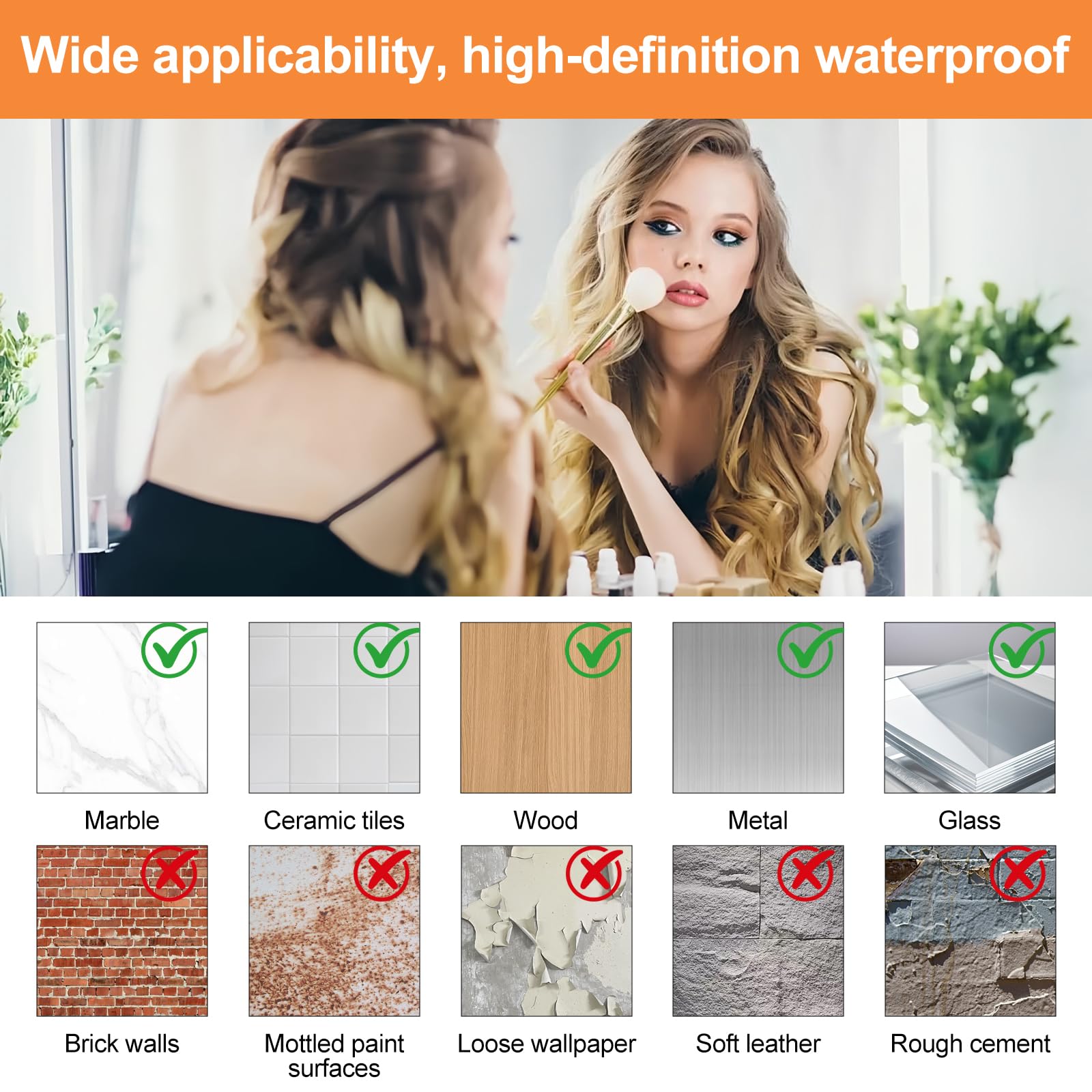 4 Pièces Miroir Mural Verre Adhesif 30 X 20cm Miroirs Muraux Verre