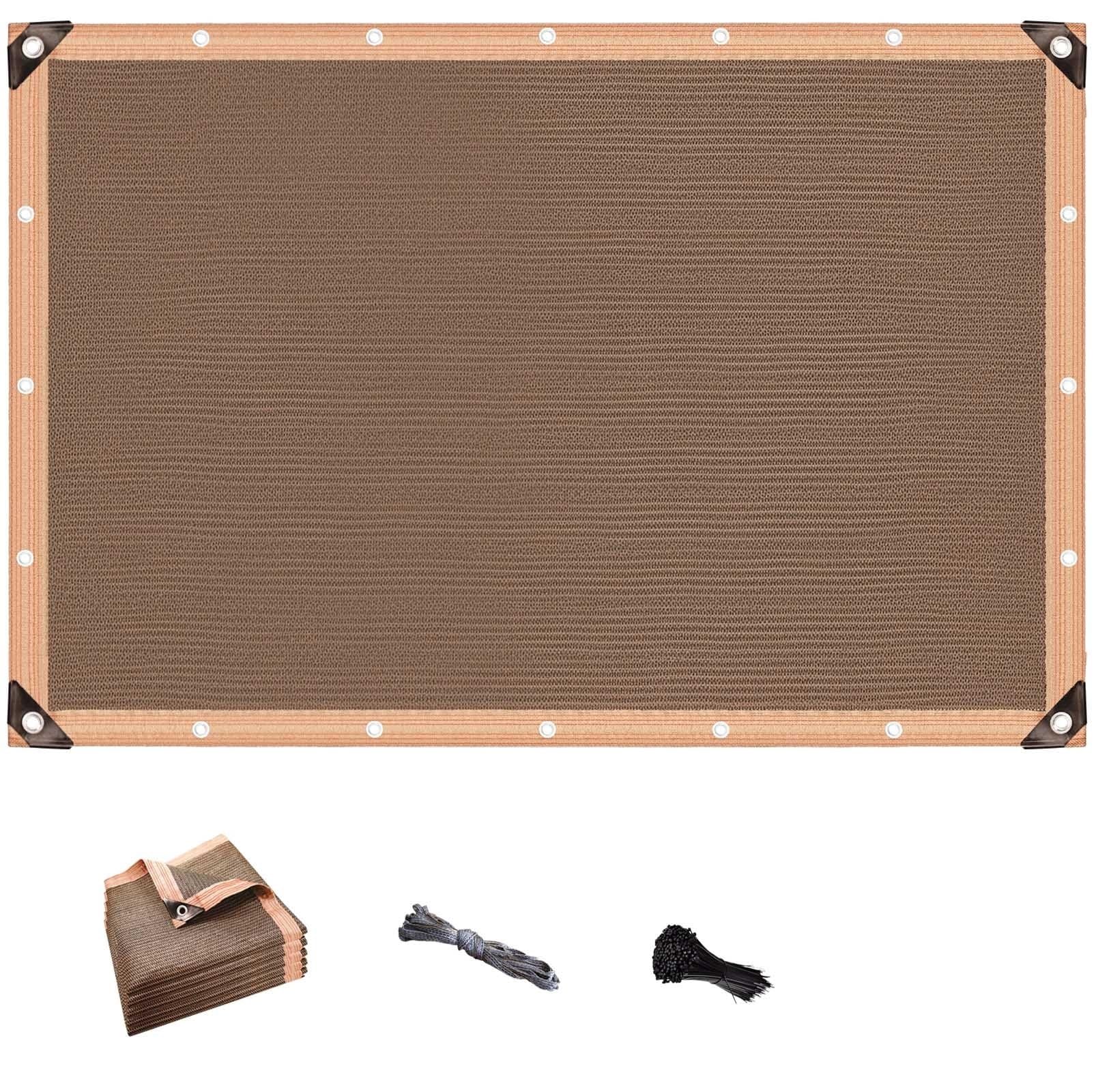 Pergola Shade Cover Sun Shade Cloth With Grommets 95% Ultraviolet Block Mocha 2x2/2x3/3x4/3x5/6x10/8x9M Fabric Privacy Screen Resistant Sun Mesh Outdoor Roof Cover For Greenhouse Plant Patio(2x2M)