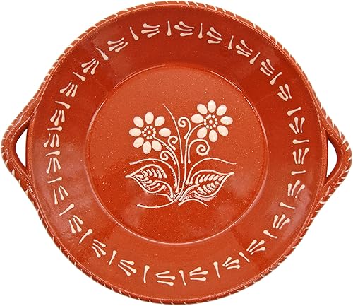 Miniatura 3 de Plato llano de cerámica portuguesa de terracota y arcilla - Juego de 4 platos hechos en Portugal