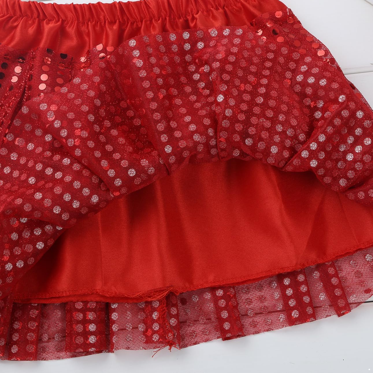 Kids Girls A-line Skirt Dance Tutu Skirt for Latin Jazz Dance Stage Performance